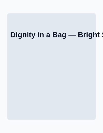 Dignity in a Bag — Donations Drives flyer template