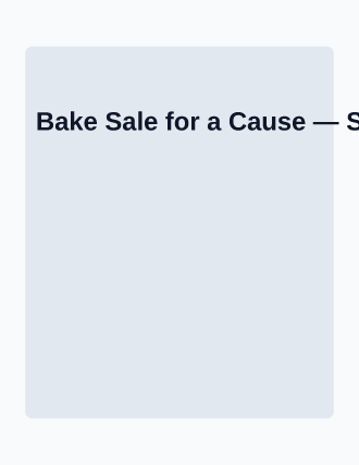Bake Sale for a Cause — Charities flyer template