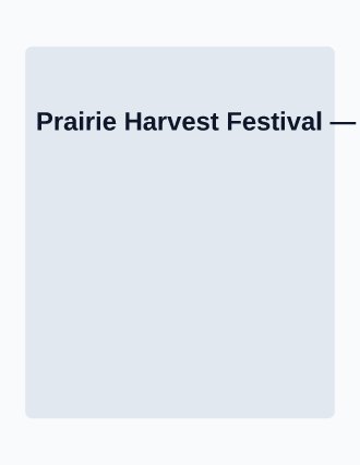 Prairie Harvest Festival — Farmer Markets flyer template