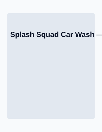 Splash Squad Car Wash — Kid Ventures template