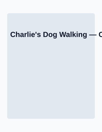 Charlie's Dog Walking — Kid Ventures template