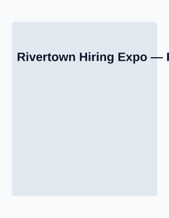 Rivertown Hiring Expo — Job Fairs template