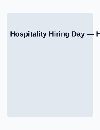 Hospitality Hiring Day — Job Fairs flyer template