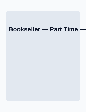 Bookseller — Part Time — Jobs flyer template