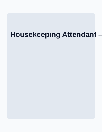 Housekeeping Attendant — Jobs flyer template