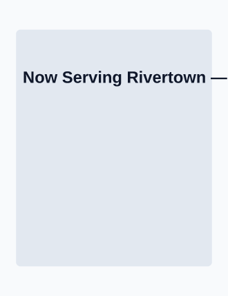 Now Serving Rivertown — Grand Openings flyer template