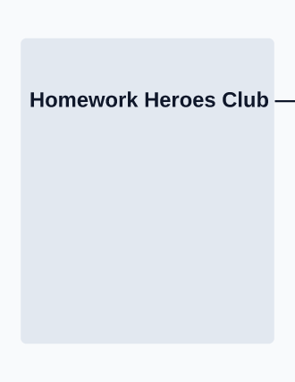 Homework Heroes Club — After School Programs template