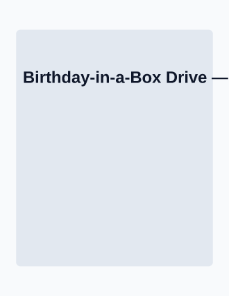 Birthday-in-a-Box Drive — Drives flyer template