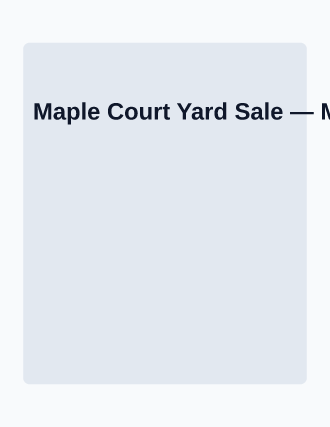 Maple Court Yard Sale — Garage Sales flyer template