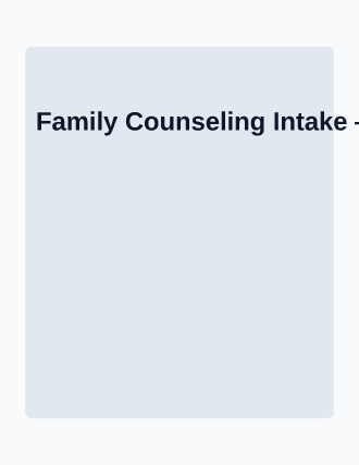Family Counseling Intake — Social Services flyer template