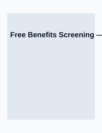 Free Benefits Screening — Social Services flyer template