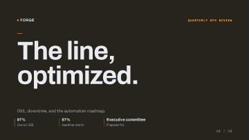 Forge Robotics — Executive committee — Executive committee pitch deck template