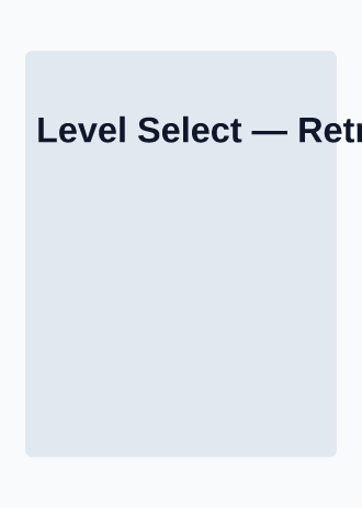 Level Select — Retro Arcade — Retro Arcade gamecard template
