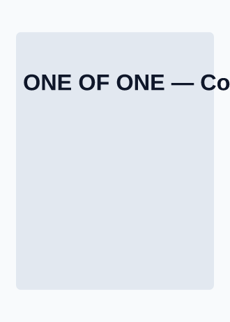 ONE OF ONE — Collector & Premium — Collector & Premium template