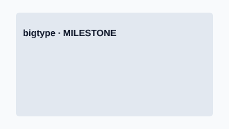 Milestone — bigtype — Milestone template
