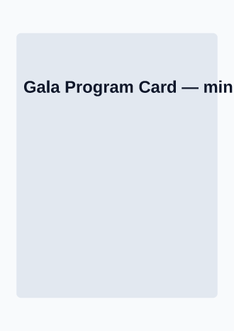 Gala Program Card — Corporate Events template