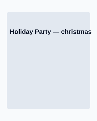 Holiday Party — Office & Community Socials invite-events template