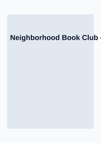 Neighborhood Book Club — Office & Community Socials invite-events template