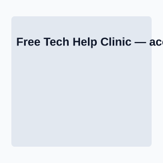 Free Tech Help Clinic — Office & Community Socials invite-events template