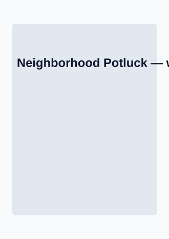 Neighborhood Potluck — Office & Community Socials invite-events template