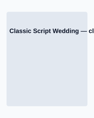 Classic Script Wedding — Parties & Celebrations invite-events template