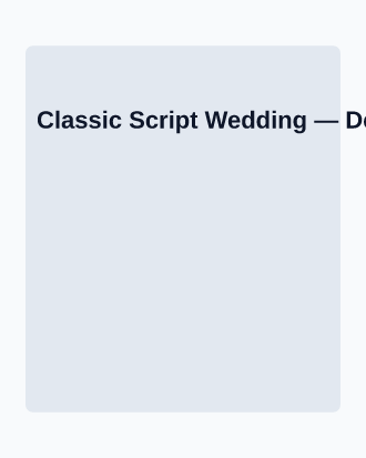 Classic Script Wedding — Details Card — Parties & Celebrations invite-events template