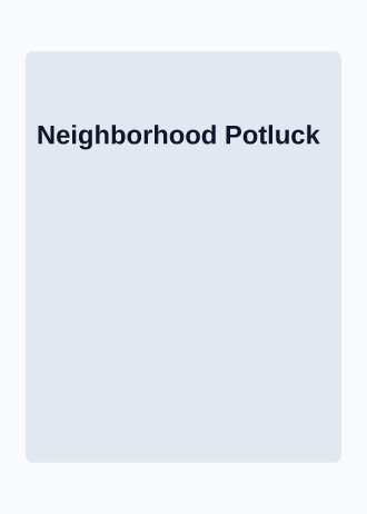 Neighborhood Potluck — Social invitation template