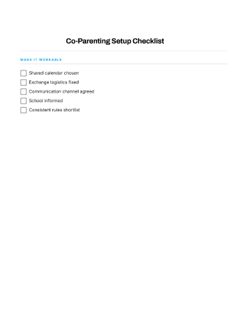 Co-Parenting Setup Checklist — Separation & Divorce checklist template