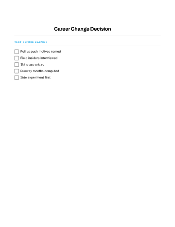 Career Change Decision — Career template