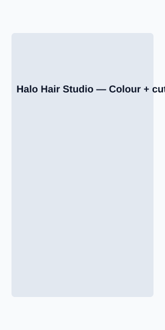 Halo Hair Studio — Micro Sites template