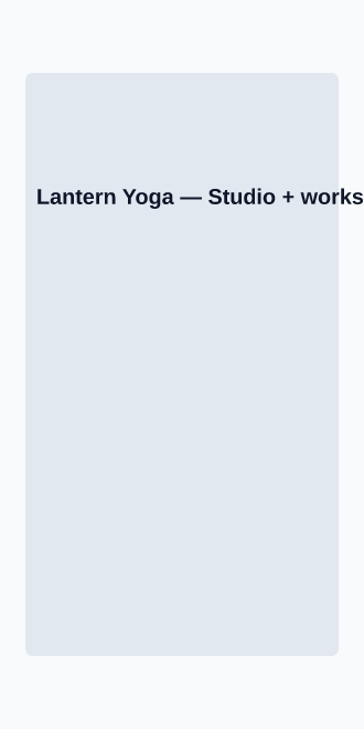 Lantern Yoga — Micro Sites html5 microsite template