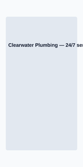 Clearwater Plumbing — Micro Sites html5 microsite template
