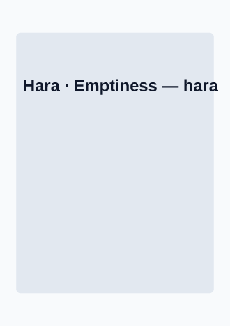 Hara · Emptiness — Editorial magazines2 template