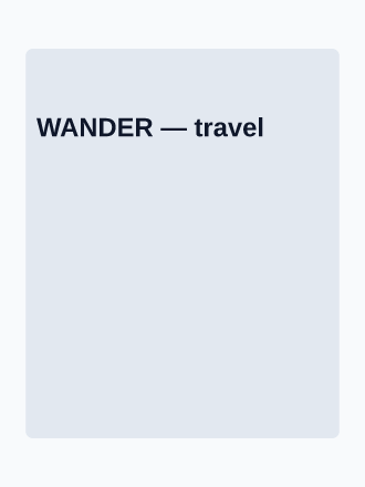WANDER — Travel & Place magazines2 template