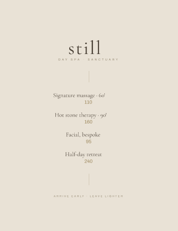 still — Menu — Spa & Massage template