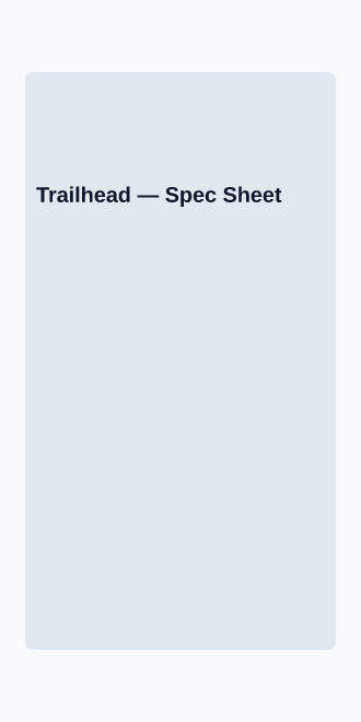 Trailhead — Spec Sheet — Micro Sites html5 microsite template