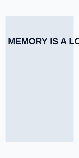 MEMORY IS A LOG READ BACKWARD_ — terminal poster — Time & Memory template