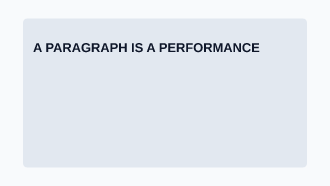 A PARAGRAPH IS A PERFORMANCE — score poster — Typographic Manifestos template