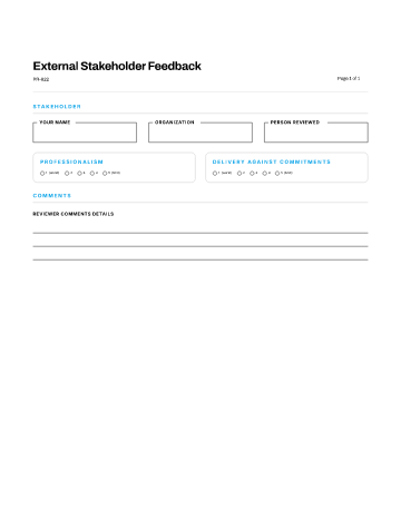 External Stakeholder Feedback — 360 Multi-Rater form template