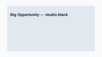 Big Opportunity — Pitch & Investor template