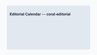 Editorial Calendar — Marketing Strategy template