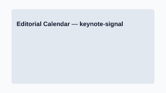 Editorial Calendar — Marketing Strategy template