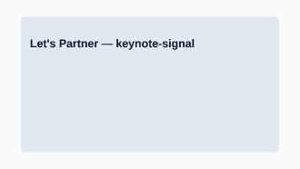Let's Partner — Pitch & Investor template