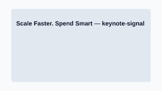 Scale Faster. Spend Smart — Pitch & Investor template