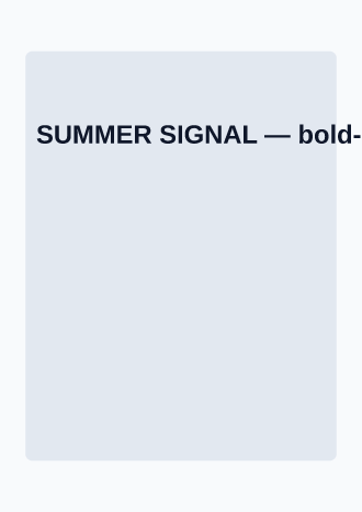 SUMMER SIGNAL — Music & Entertainment template