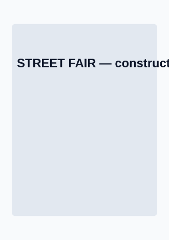 STREET FAIR — Community template