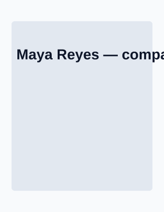 Maya Reyes — compact resume — Technical template