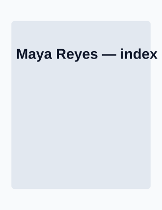 Maya Reyes — index resume — Technical template