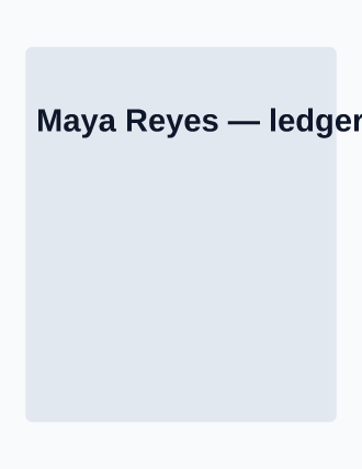 Maya Reyes — ledger resume — Corporate resume template