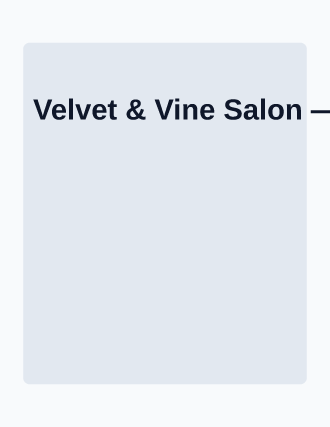 Velvet & Vine Salon — appointment sheet — Appointments & Bookings template